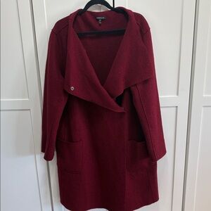 Eileen Fisher Boiled Wool Coat long large EUC